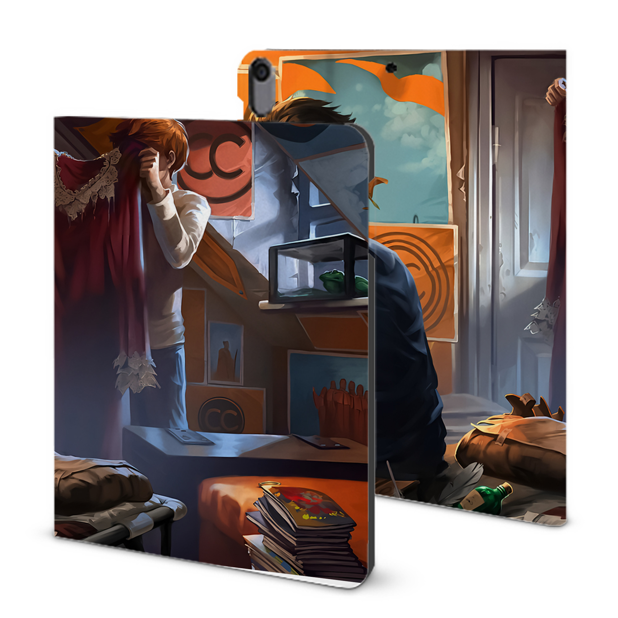 （画像用） Harry Potter ハリー・ポッターシリーズ IPad ケース ブック型 PUレザー TPU 耐衝撃 軽量 薄型 ペン収納なし 全面保護 IPad 各モデル対応